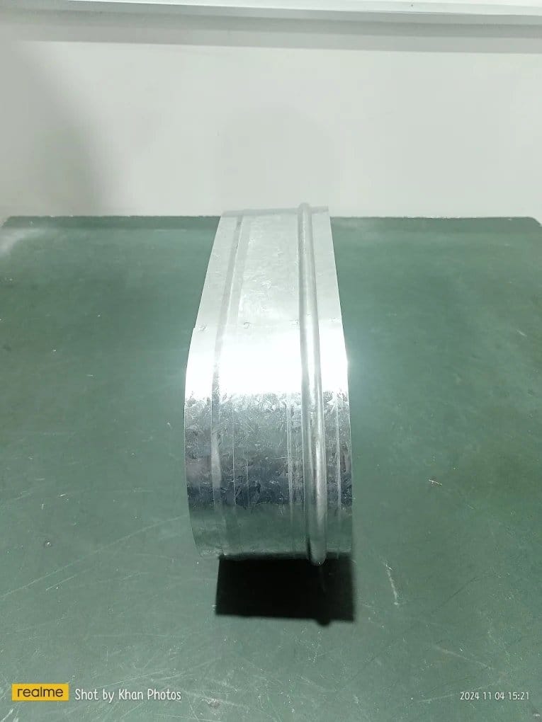 Flat oval duct collar (ribbed)