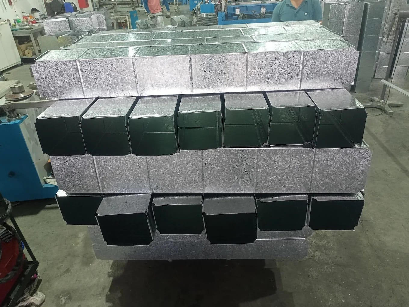 Rectangular galvanized ductwork